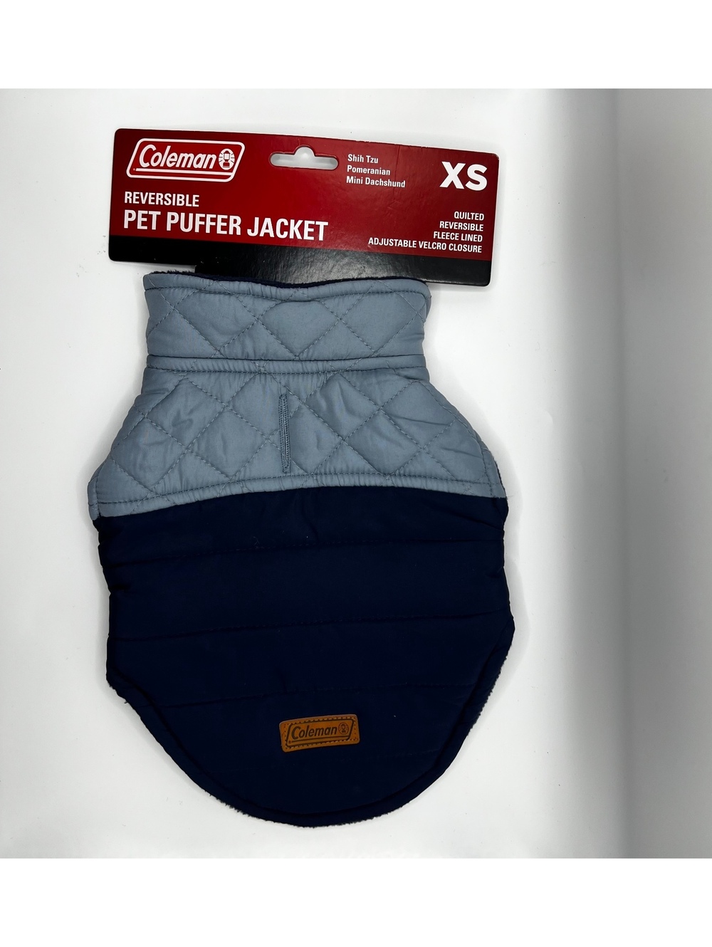 NEW Coleman Navy blue Extra Small Dog Pet Puffer Jacket